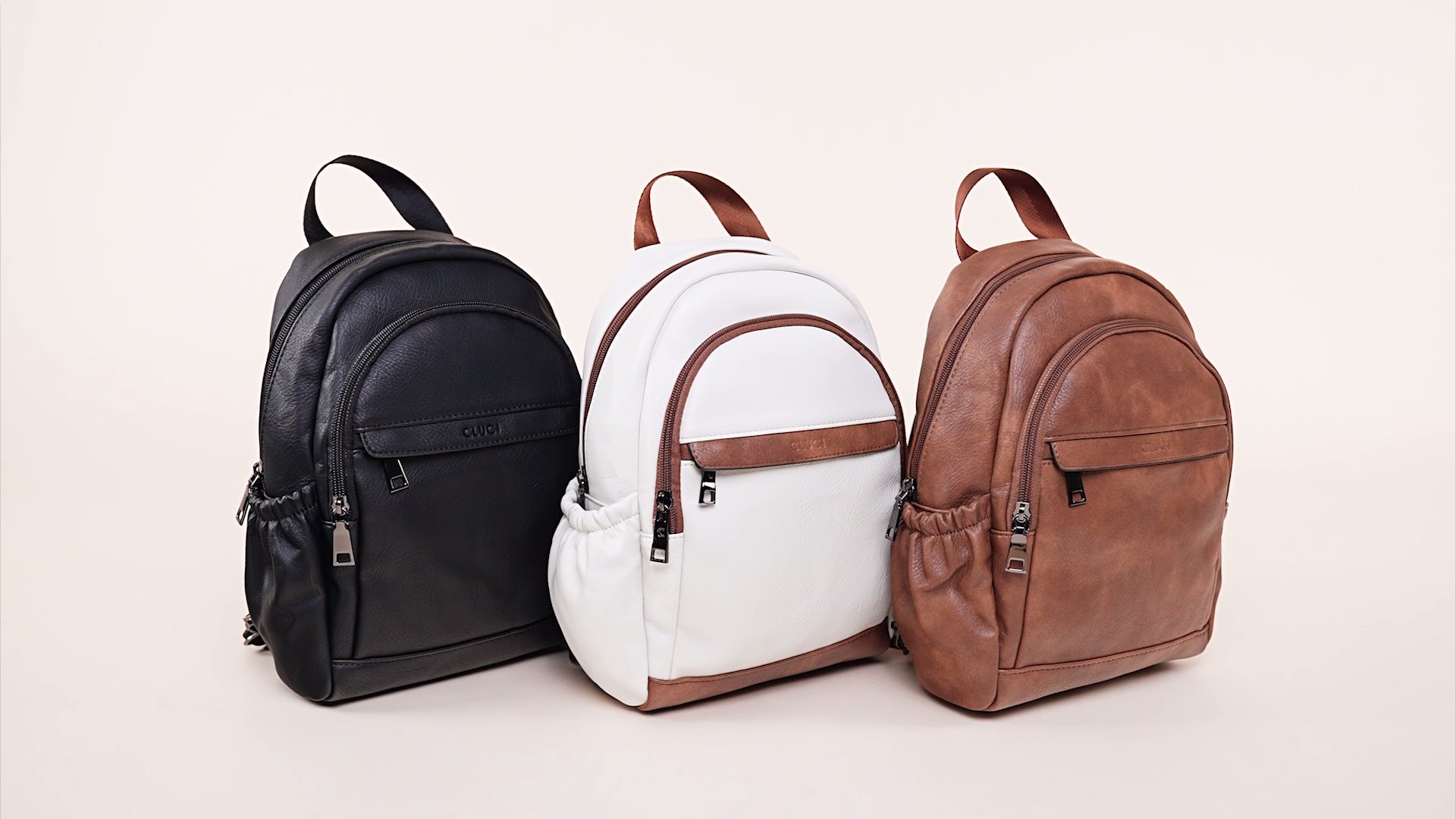 celine mini backpack folco in triomphe canvas and calfskin Women's Folco Triomphe canvas and calfskin mini backpack | CELINE
