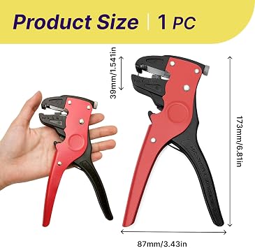 Automatic Quick Wire Stripper and Cutter, Adjustable Electrical Cable Stripping Tool for Wires, Multi-Function Electrician Tool for Precise Wire Cutting, Stripping and Crimping Applications