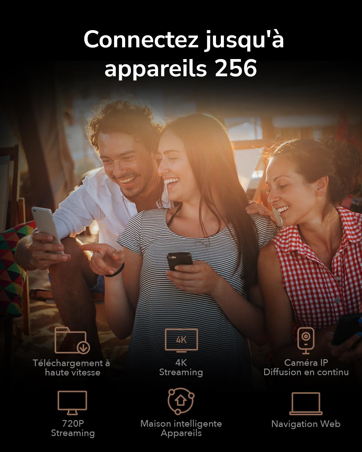 Cudy WR3000 AX3000 Routeur Wi-FI Double Bande, routeur Wi-FI 6 Maille, routeur Internet 802.11ax, 160 MHz, MU-MIMO, Formation de Faisceau, OFDMA, WPA3