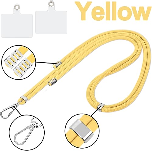 Miniatura 8 de Cordón cruzado para teléfono celular, cordones universales para teléfono con 2 parches transparentes compatibles con la mayoría de teléfonos (negro)