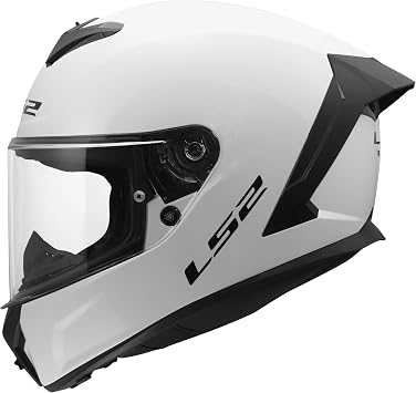 LS2 FF820 RAPID III Full Face Motorcycle Helmet - SOLID GLOSS WHITE - M 57-58cm