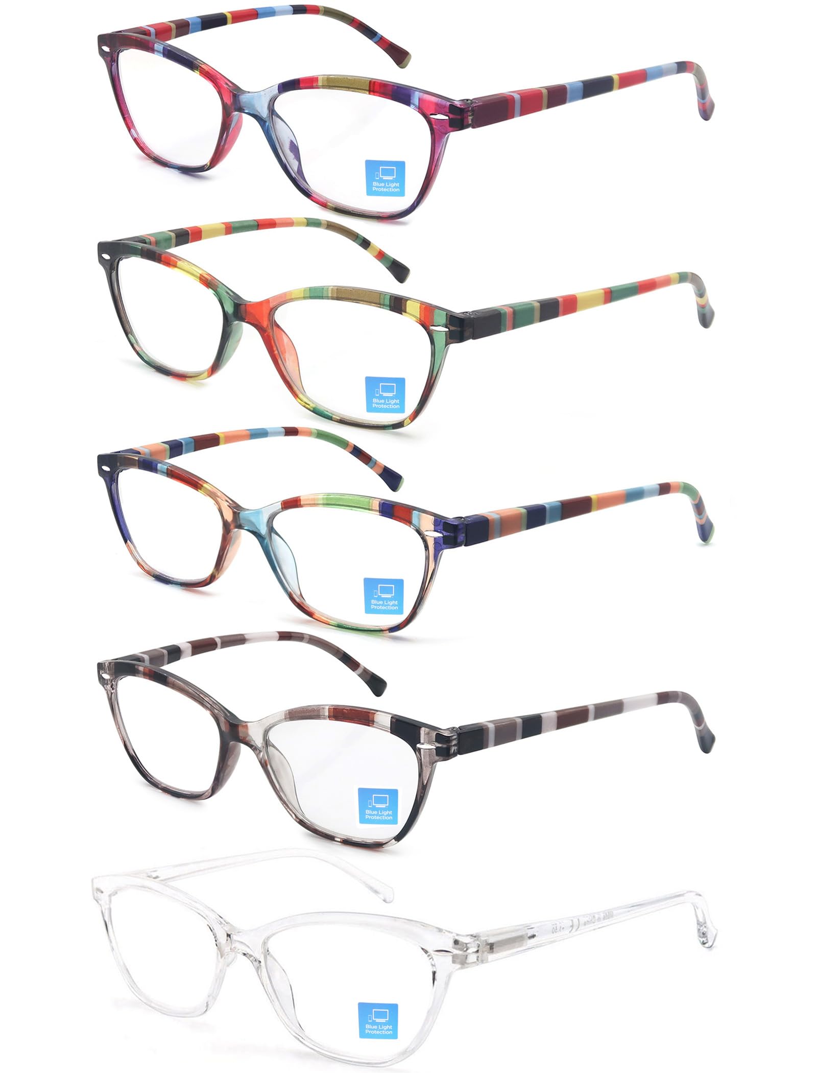 HEEYYOK Gafas de Lectura Mujer Anti Luz Azul,Rectangulares Gafas de Presbicia Mujer,Montura Ligera con Estampado de Flores.