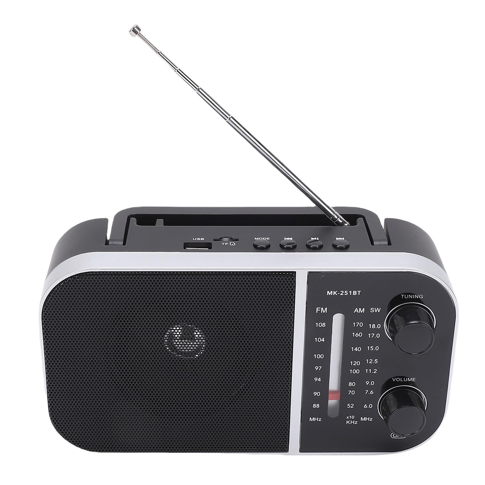 XUMIUZIY Portable AM FM SW Radio, Retro Rechargeable Handheld Speaker with Anti Interference Chip, for Travel Outdoor and Elderly Users (US Plug 110V)