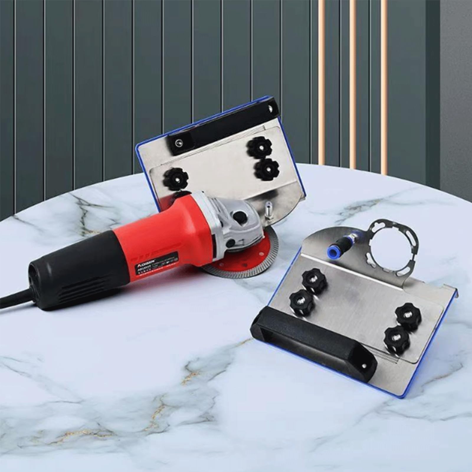 rflaueo 45 Degree Tile Chamfering Tool Cutting Stand with Stand for Tile 45° Chamfer Cutting 100-Type Universal 45 Degree Cutting Bracket Chamfering Stand Type Angle Grinder Attachments(U308-1) - Image 3
