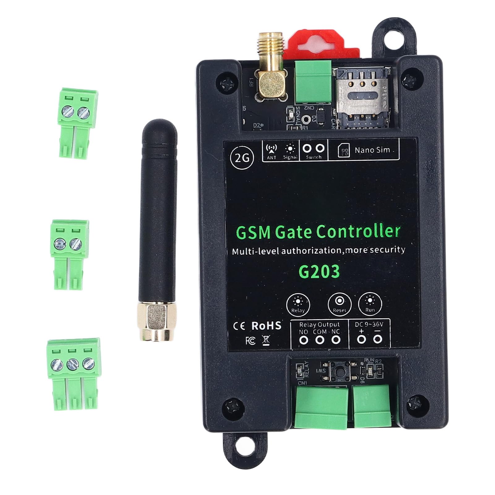 Telecomando Apricancello GSM Chiamata Telefonica 2G Gestione Accessi APP SMS per Cancelli Porte Garage con Comodo Telecomando DC9‑36V 1A