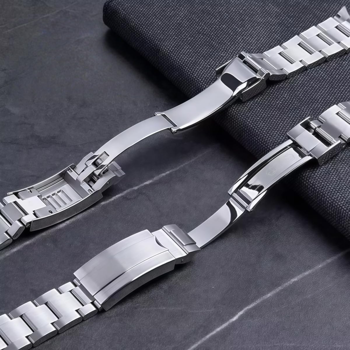 Cinturino Orologio Acciaio Inossidabile Bracciale Metallo Ricambio Oyster Maglie Attacco Curvo Argentato per Rolex GMT-Master