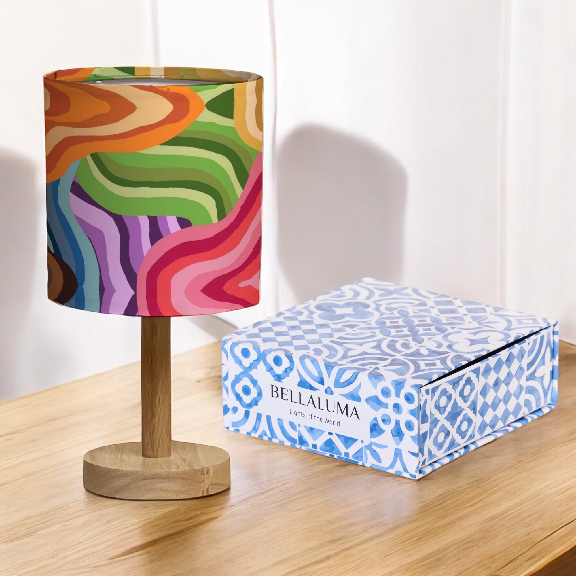 Bellaluma Lampada da comodino Lampada da comodino Candeeiro Mesa de Cabeceira Lampade da comodino Lampada da camera Lampada da tavolo (River Of Color, 1 unità)