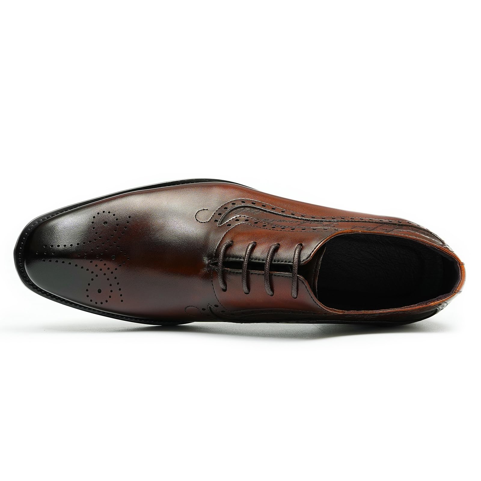 Brogues Formali Affari da Uomo Oxfords Eleganti in Vera Pelle Scarpe Basse Stringate da Abito