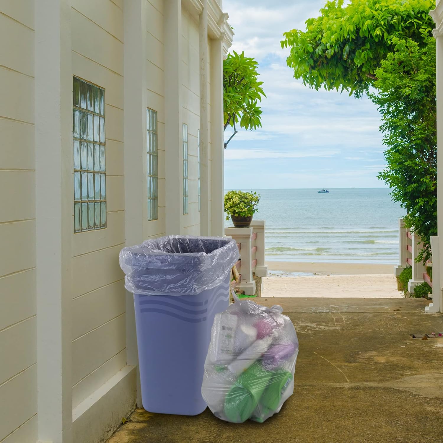 Morcte 18 Gallon Trash Bags, Gray Garbage Bag, 100 counts
