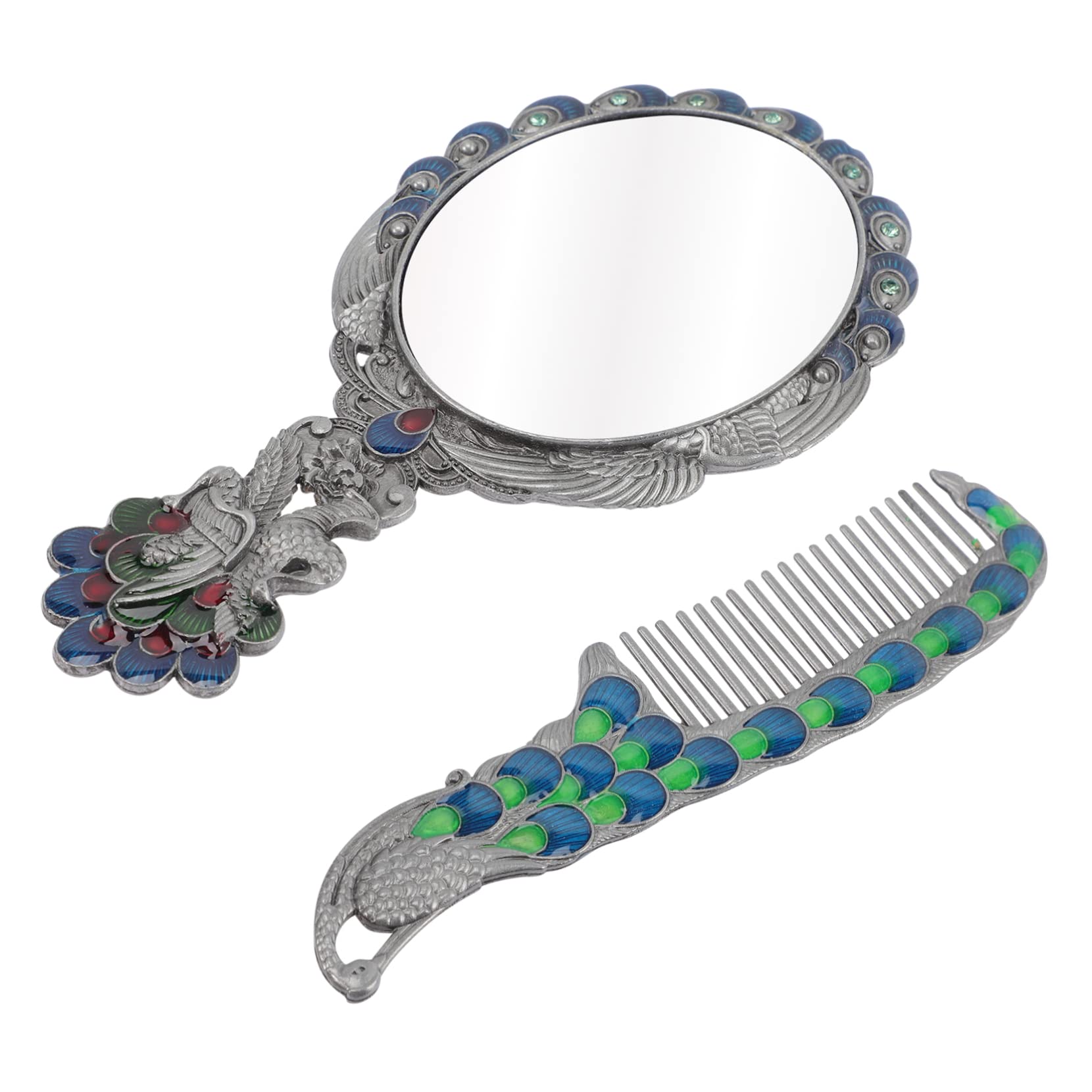 FRCOLOR 2 Set Di Specchietti Per Il Trucco Vintage Specchietti in Metallo Piccoli Portatili Con Pettini Retrò Con Supporto