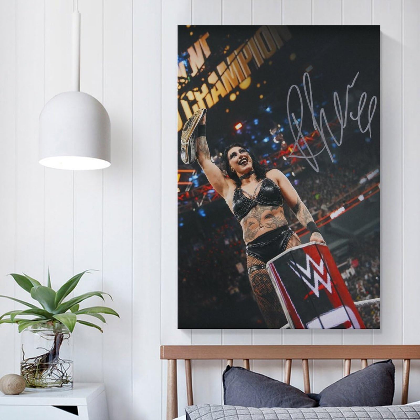 Themed WWE Poster – Rhea Ripley Crowd Print Als Wandkunst In A3 (29,7x42 Cm), Offizielles Merchandise