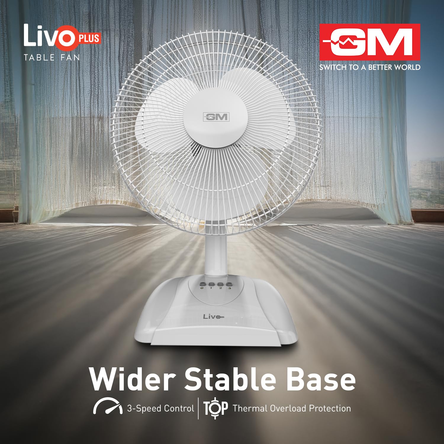 GM Livo Plus Table Fan - Powerful Cooling -3