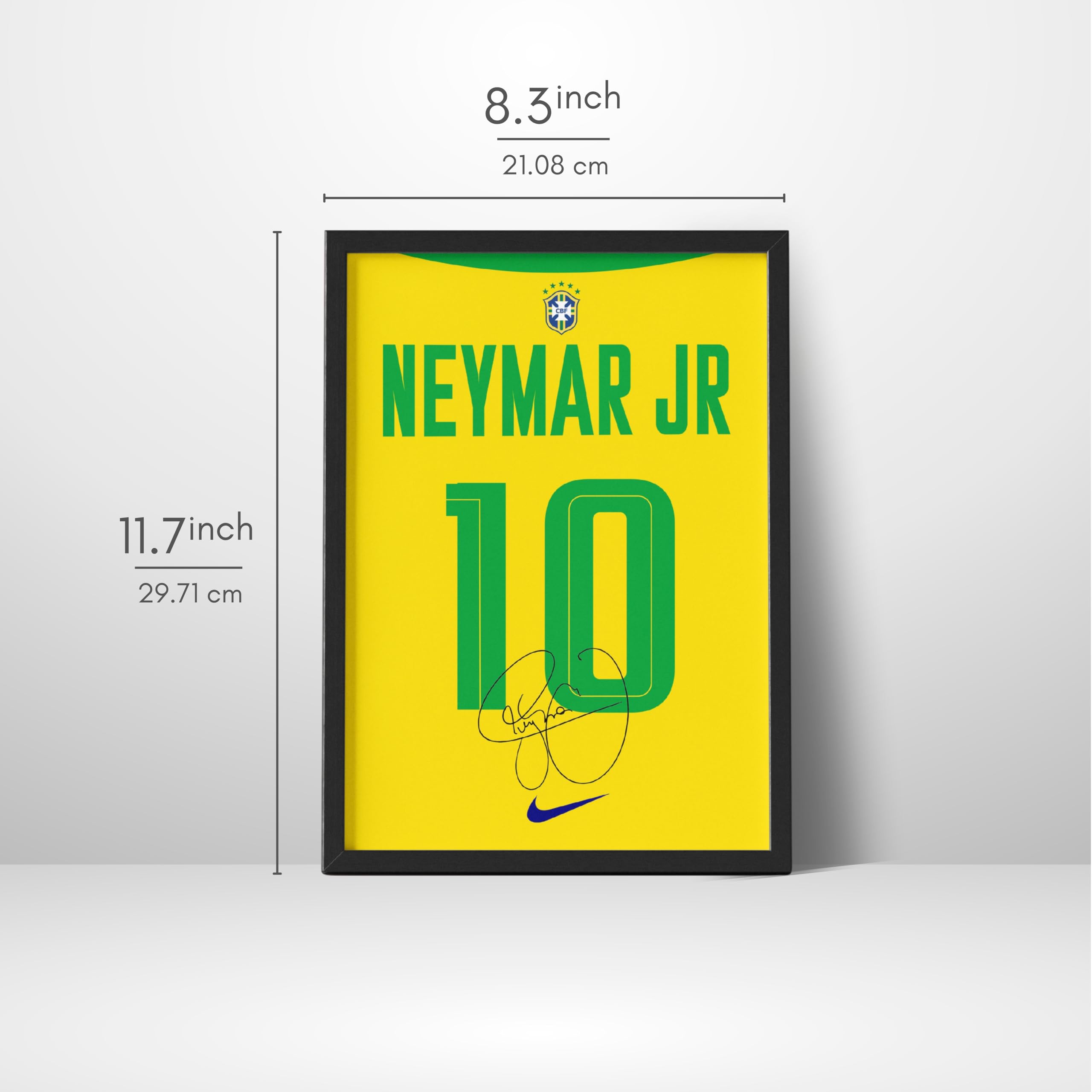 Neymar Jersey Poster Frame - Wall Art for Football Fans -2 Neymar Jersey Poster Frame - Wall Art for Football Fans -2