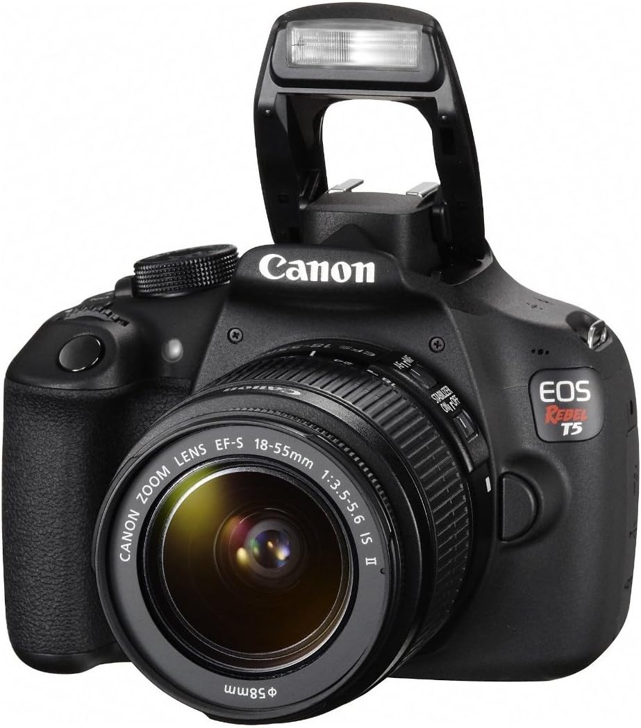 Hard Crafts Rebel T5 DSLR Camera with EF-S 18-55mm IS II Lens + Focus Telephoto and Wide Angle Lens + 32GB Memory Card + Extra Battery Pack + Deluxe Accessory Kit