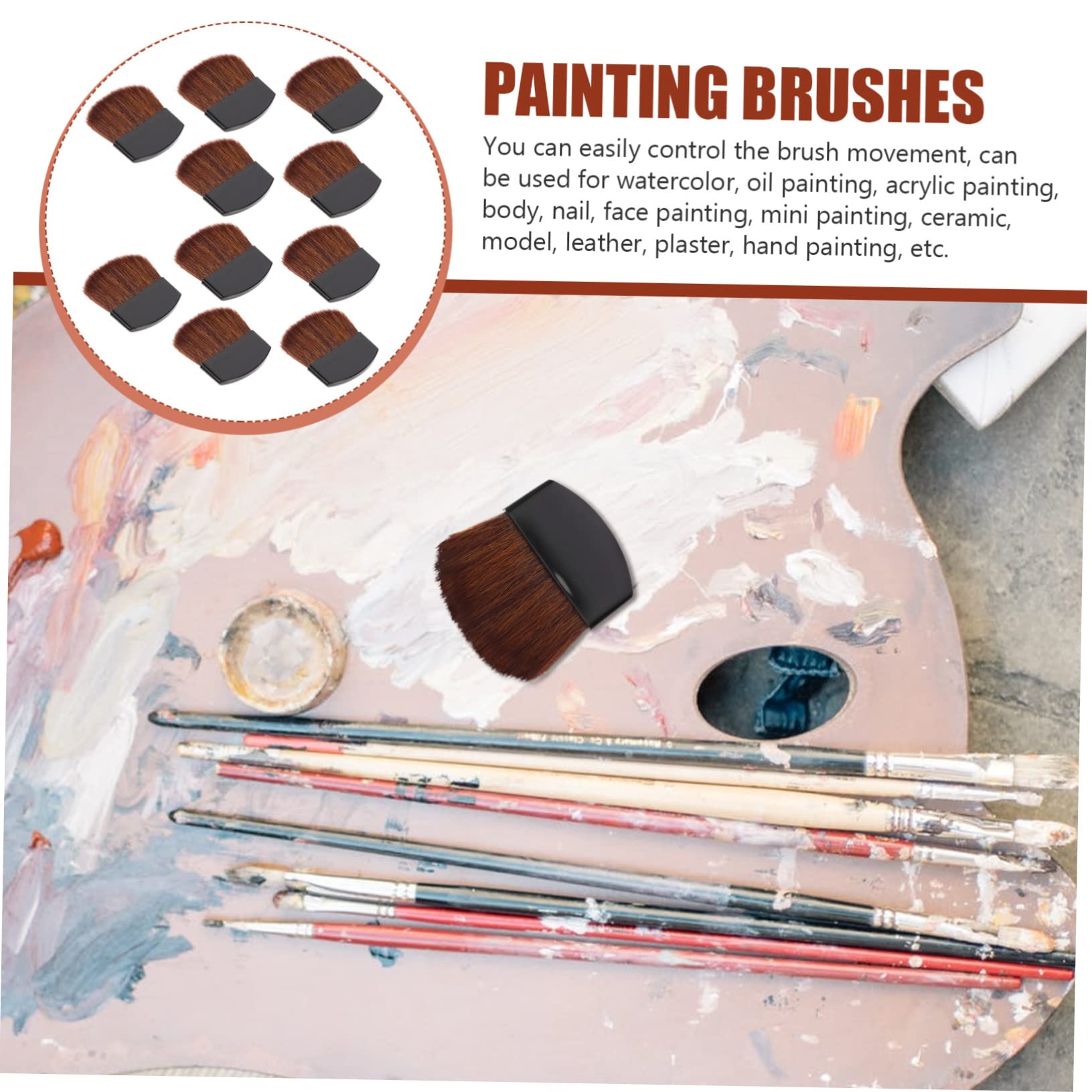 SHINEOFI 4 Juegos Mini Cepillo Rotuladores Acuarelables Rotulador Acuarelable Pinceles para Imágenes Pincel De Artista Multifunción Cepillo De Pintura del Hogar Madera Black 10 Uds * 4