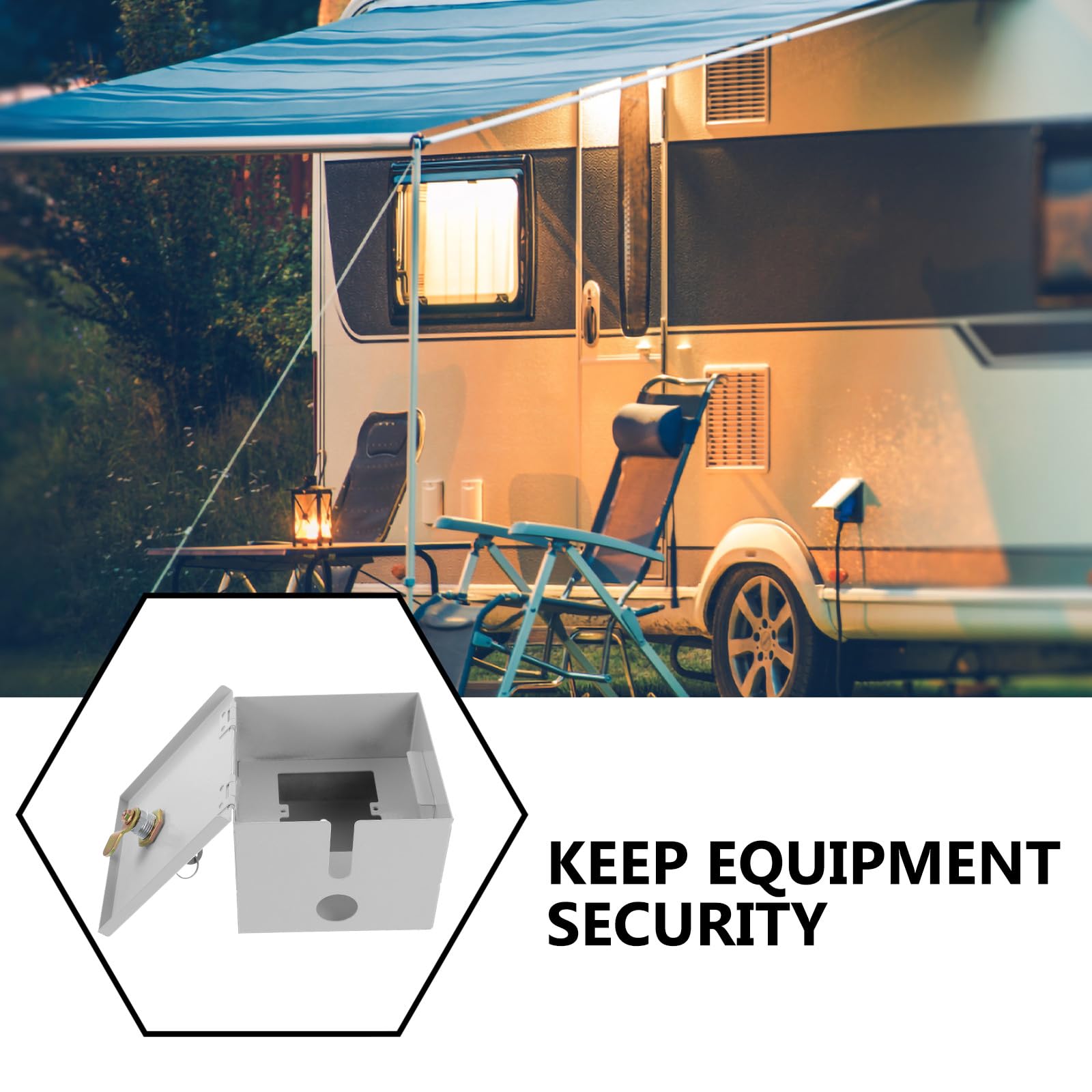 Cubierta Protectora para Enchufe Exterior de Hierro Resistente Intemperie Cerradura, Caja Eléctrica para Aplicaciones al Aire Libre en Motorhome Color