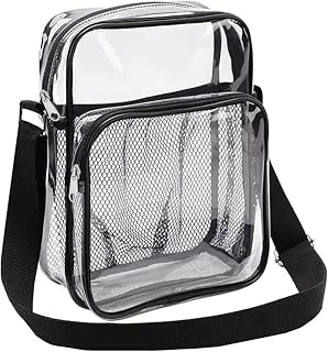 TULMAN Transparent PVC Sling Bag with Zipper Closure, Multipurpose Sturdy Clear Shoulder Bag with Adjustable Strap Messeng... Price In India