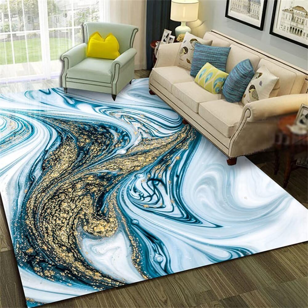 Tapis de chambre adolescent bleu pour transformer un salon moderne