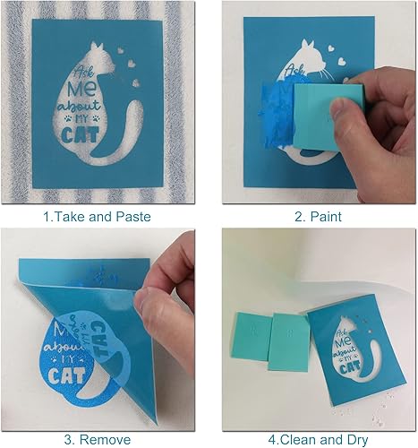 Miniatura 3 de Plantillas de pantalla de seda, plantillas de gato, plantillas autoadhesivas, plantillas de malla reutilizables para pintar en letreros de madera,