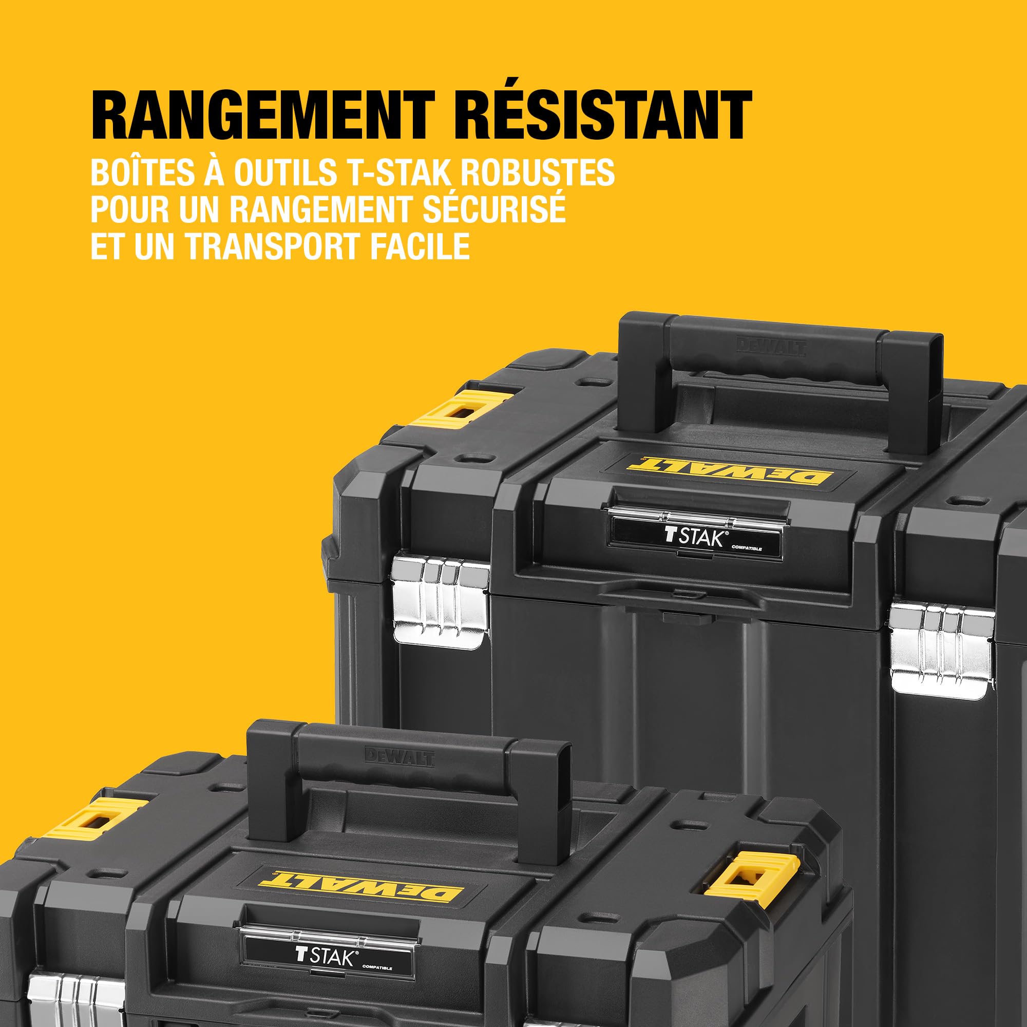 DEWALT Kit 4 Outils XR 18V Brushless Perceuse Visseuse à percussion Visseuse à chocs Meuleuse Perforateur 3 Batteries 5Ah Chargeur Coffrets TSTAK DCK422P3T-QW