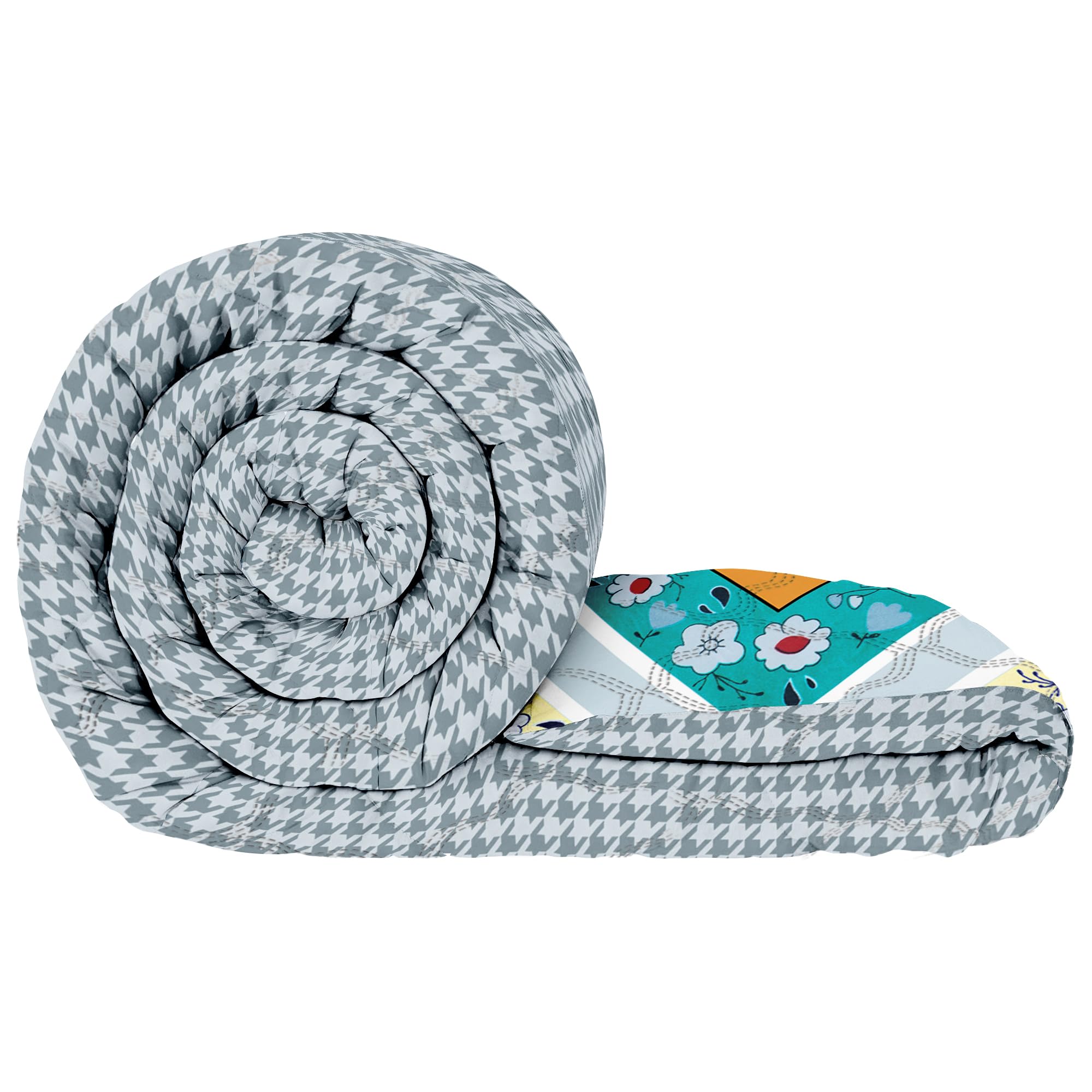 Story@Home Comforter Double Bed Blankets for Winter| 180GSM Microfiber Blanket Double Bed | 220X 250cm | AC Comforter Double Bed | Multi & Grey | Abstract Pattern | Quilts | Duvet | Dohar-image-26