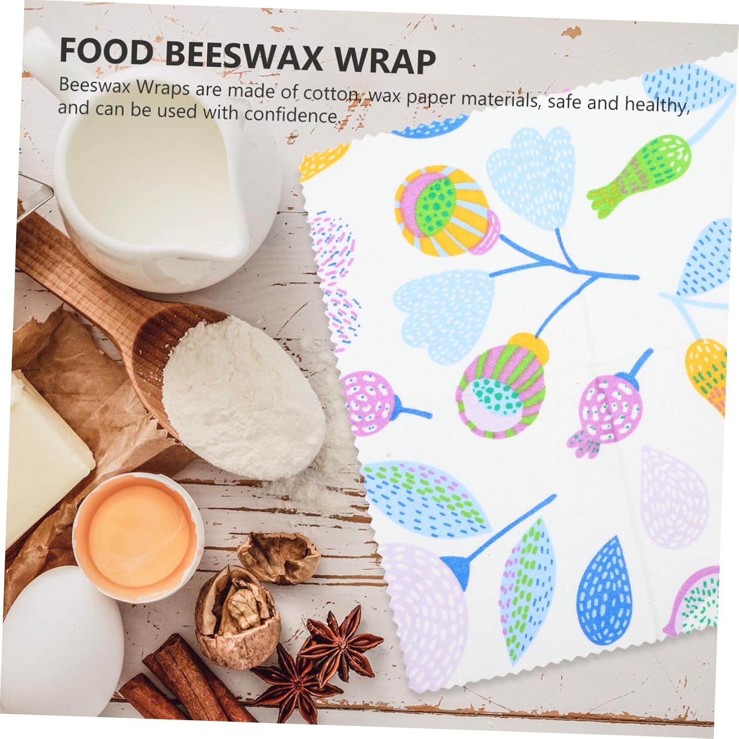 3Pcs Reusable Beeswax Food Wraps Organic Cloth for Bowl Food Storage Tear Resistant for Wrapping Sandwiches Fruits and Vegetables image 4