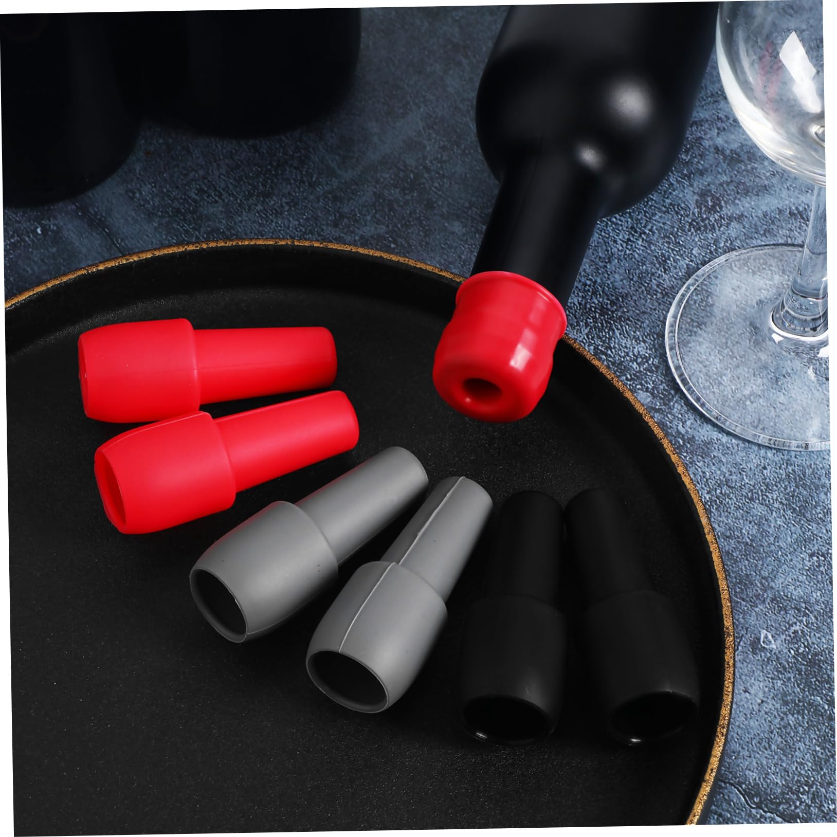 Amosfun 64 STK Weinverschluss aus Silikon weinprobe weinverkostung Getränkekorken Wiederverwendbare Weinkorken Weinstopper Weinflaschenverschlüsse aus Silikon Flaschenverschluss Kieselgel