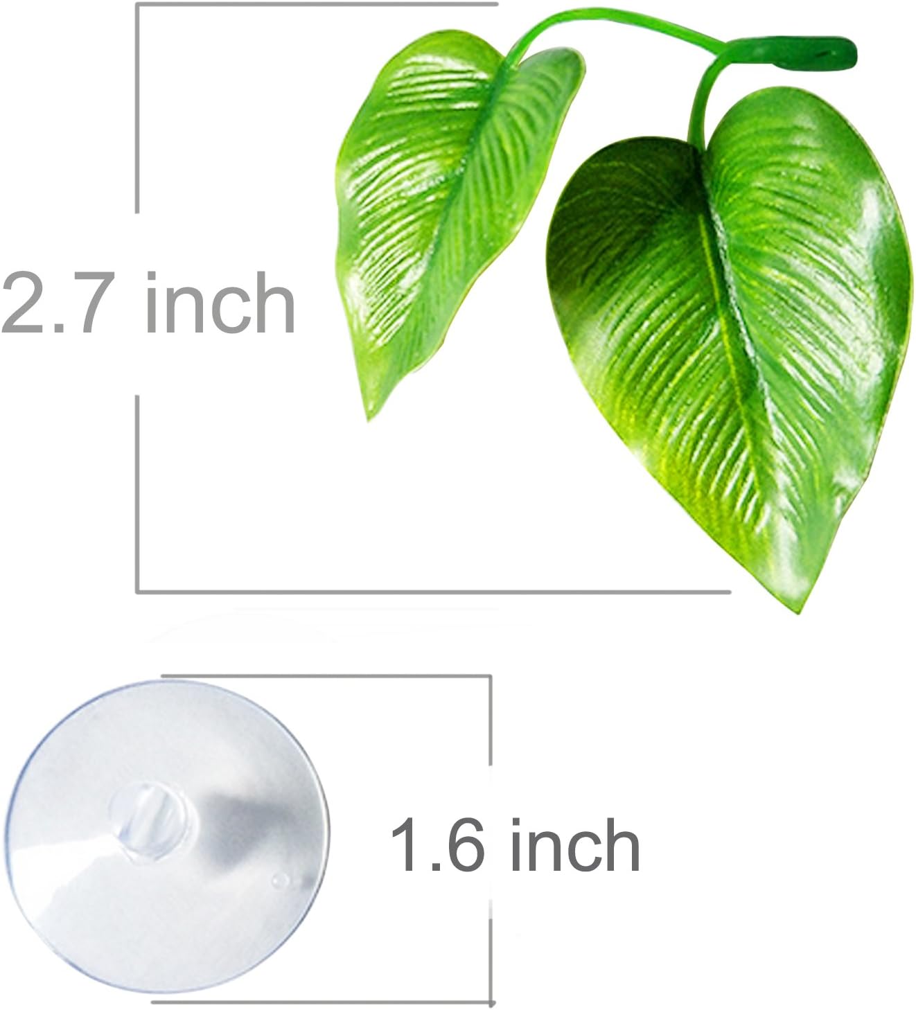 Betta Fish Leaf Pad Betta Hammock Toys Plastic Aquarium Plants with Suction Cup Green
