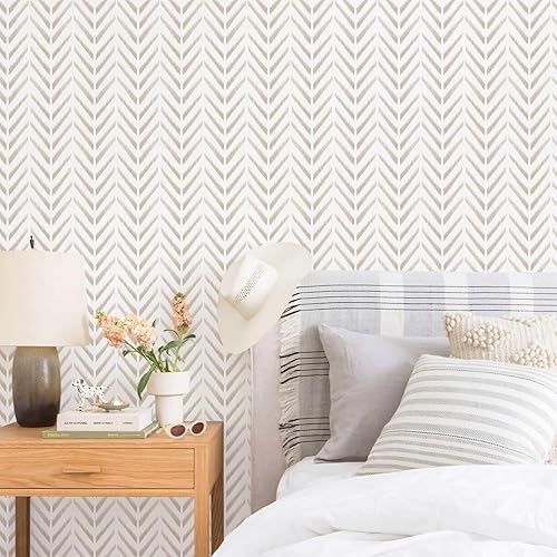 Miniatura 3 de Papel tapiz de espiga para despegar y pegar, papel de contacto bohemio para armarios, cajones, moderno, cheurón, granja, autoadhesivo, extraíble,