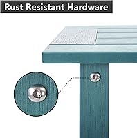 Vista 4 de Mesa auxiliar doble Adirondack Meluvici resistente a la intemperie, mesa de centro rectangular para exterior para silla Adirondack, Aruba