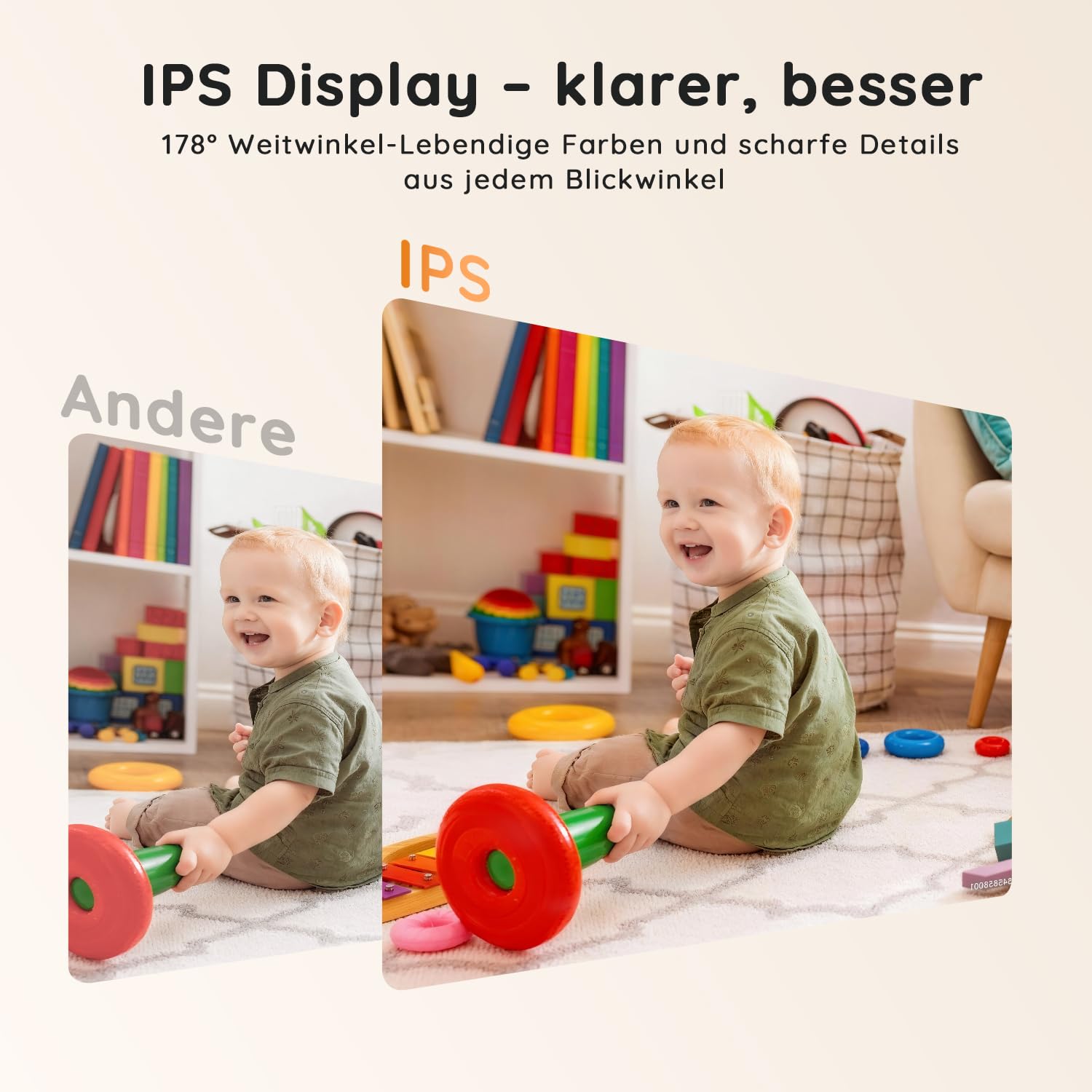 5" Babyphone mit Kamera, Ohne WLAN, 1080P IPS Baby Monitor | Unsichtbare Nachtsicht, VOX Sprachaktivierung, Zwei-Wege-Audio, Schlaflieder, 20 Stunden Akkulaufzeit und Plug & Play