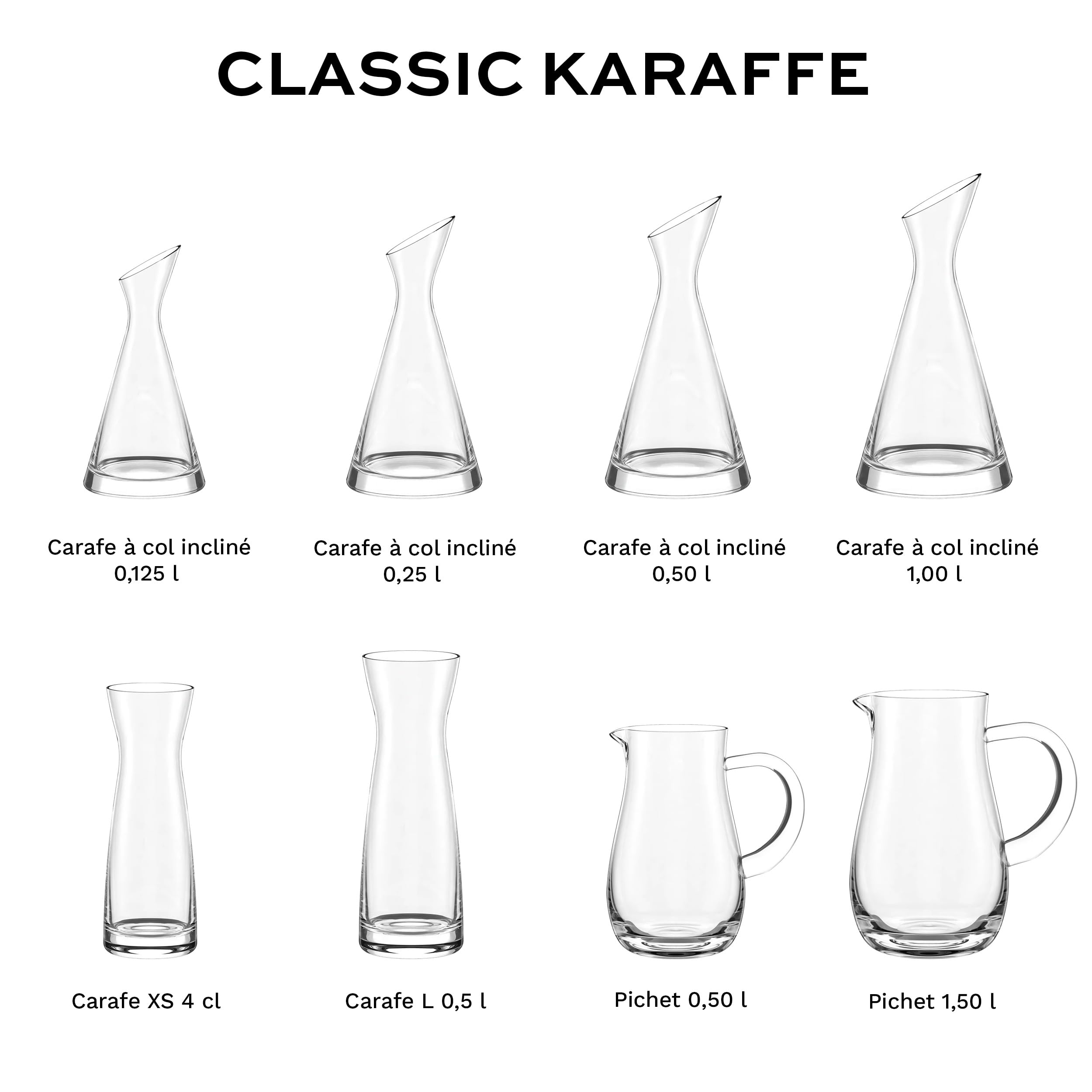 Stölzle Lausitz Carafe Universelle Lot de 6 x 125 ml – Mini Carafe Élégante en Verre Cristallin sans Plomb – Pour Eau Jus Lait ou Spiritueux – Résistante au Lave-Vaisselle – Fabriquée en Allemagne
