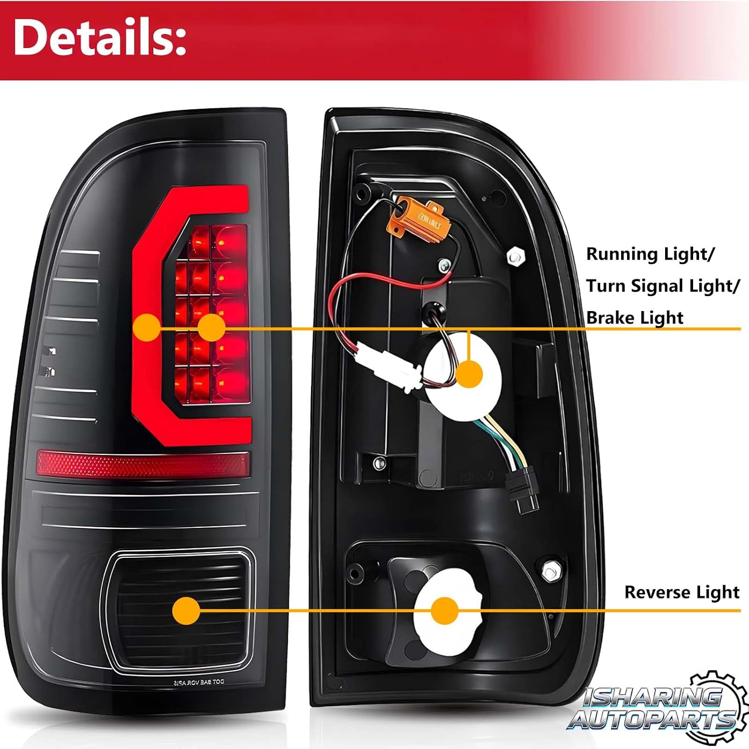 LED Tail Lights Assembly Compatilbe with 1997-2003 Ford F150 for 1999-2007 F250 F350 Super Duty Update Design Black Housing Clear Lens, 2pcs Driver and Passenger Side