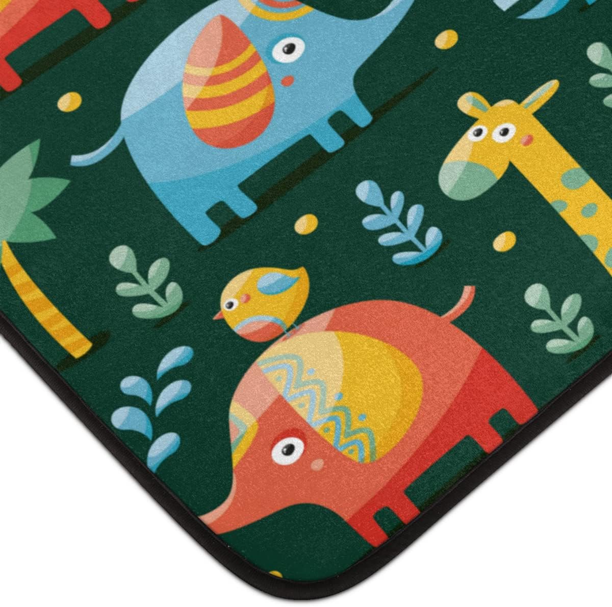 4 x 6 Cartoon Giraffe Elephant Bird Super Soft Area Rug for Kids Baby Nursery, Rugs for Living Room, Room Decor for Baby