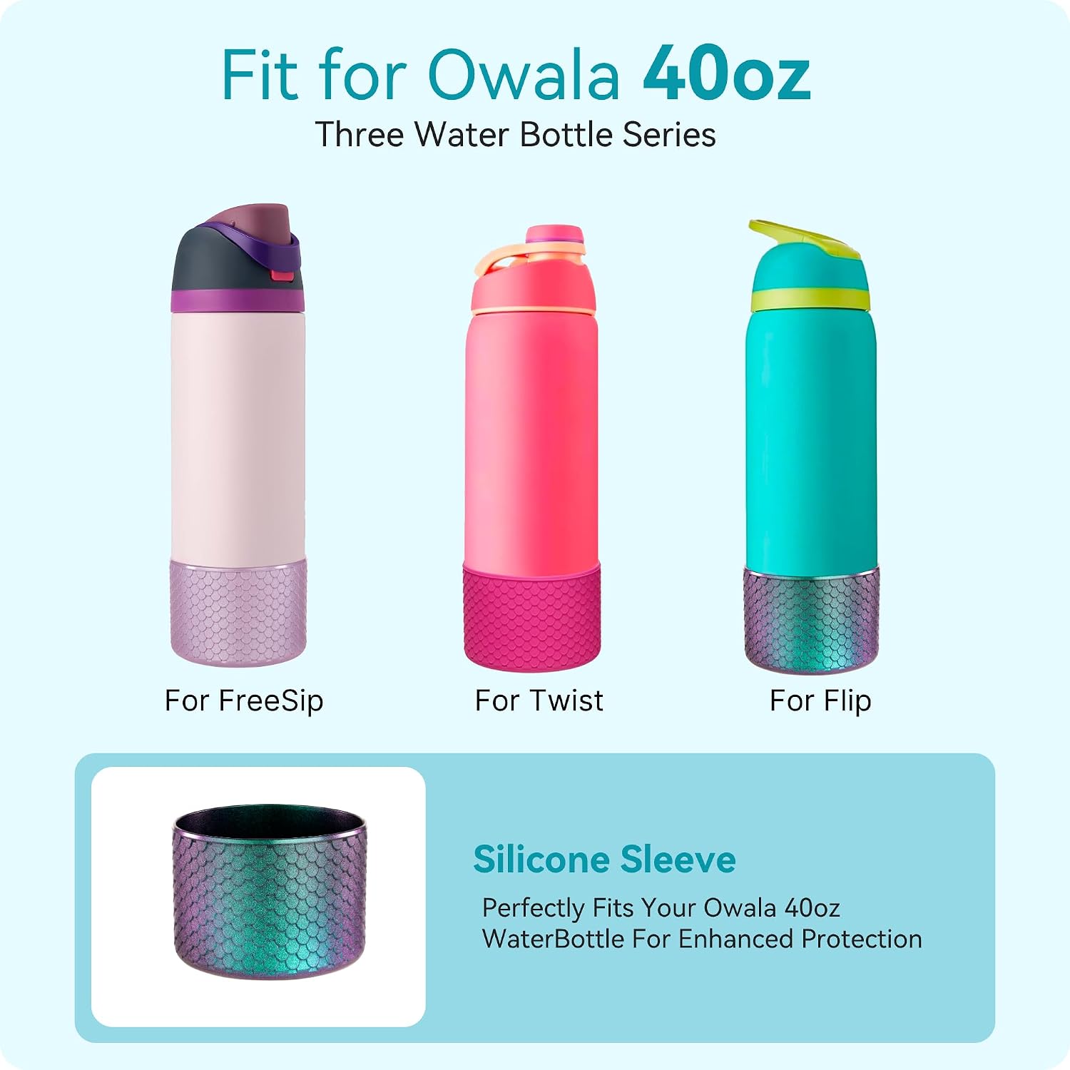 Silicone Bottom Boot Compatible with Owala 40oz FreeSip Water Bottle image 3