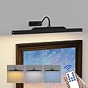 Dimmable Cordless Picture Light with Controller and Timer, Rechargeable 5000mAh Battery Wall Sconce for Wall Pictures, 16in Wall Light for Gallery Artwork, Paintings, Phote, Portraits - Black