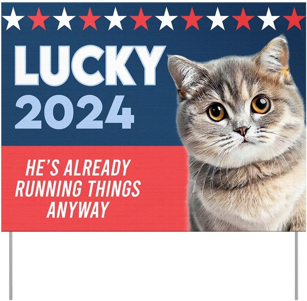 Personalized Pet Yard Signs Election 2024 Funny Sologan and Custom Photo, Welcome Yard Sign For Pet, Gift For Dog Cat Lovers