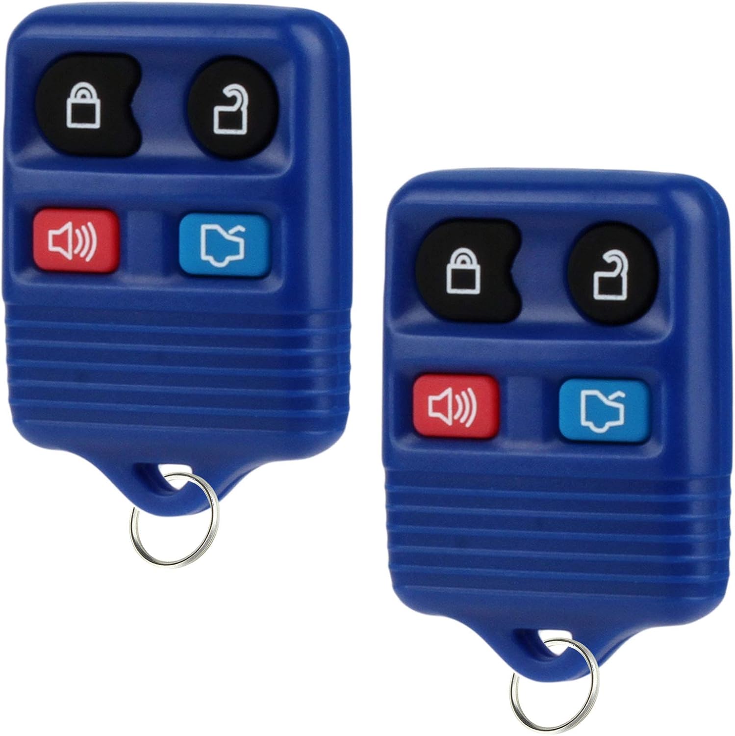 Key Fob fits 1998-2016 Ford Lincoln Mercury Mazda Keyless Entry Remote (Blue), Set of 2