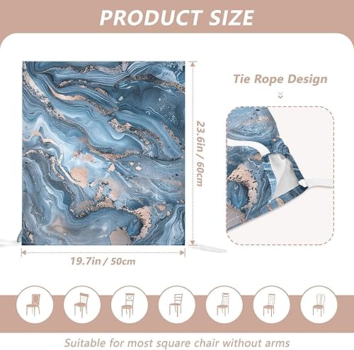 Miniatura 3 de A Closeup of an Abstract Marble Pattern Decorative Chair Covers for Party for Home Decor Anti-Dust Waterproof Chair Covers for Dining Chairs