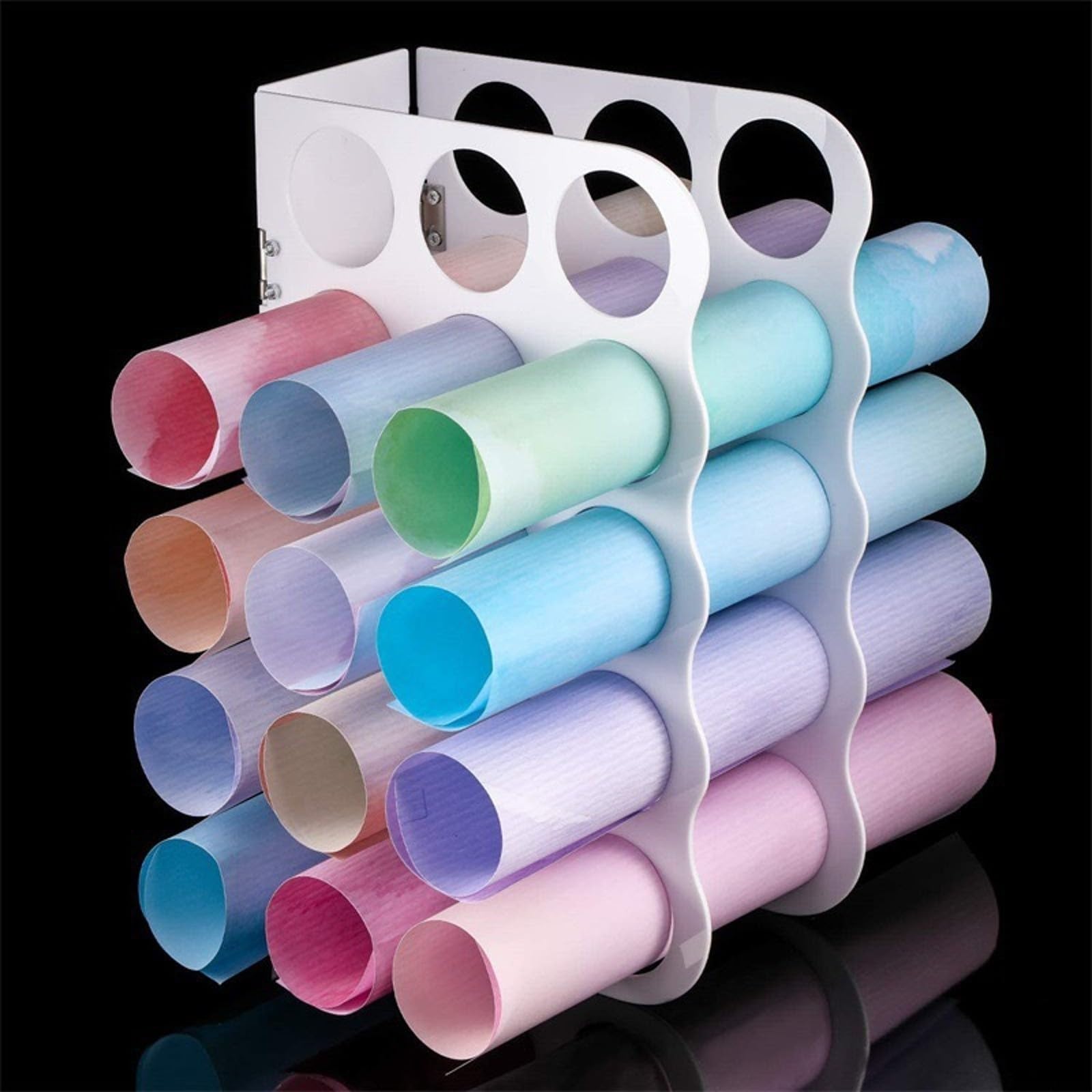 Colcolo Organizador Bobinas Acrílico Plegable Multicolumna para Oficina, Negro