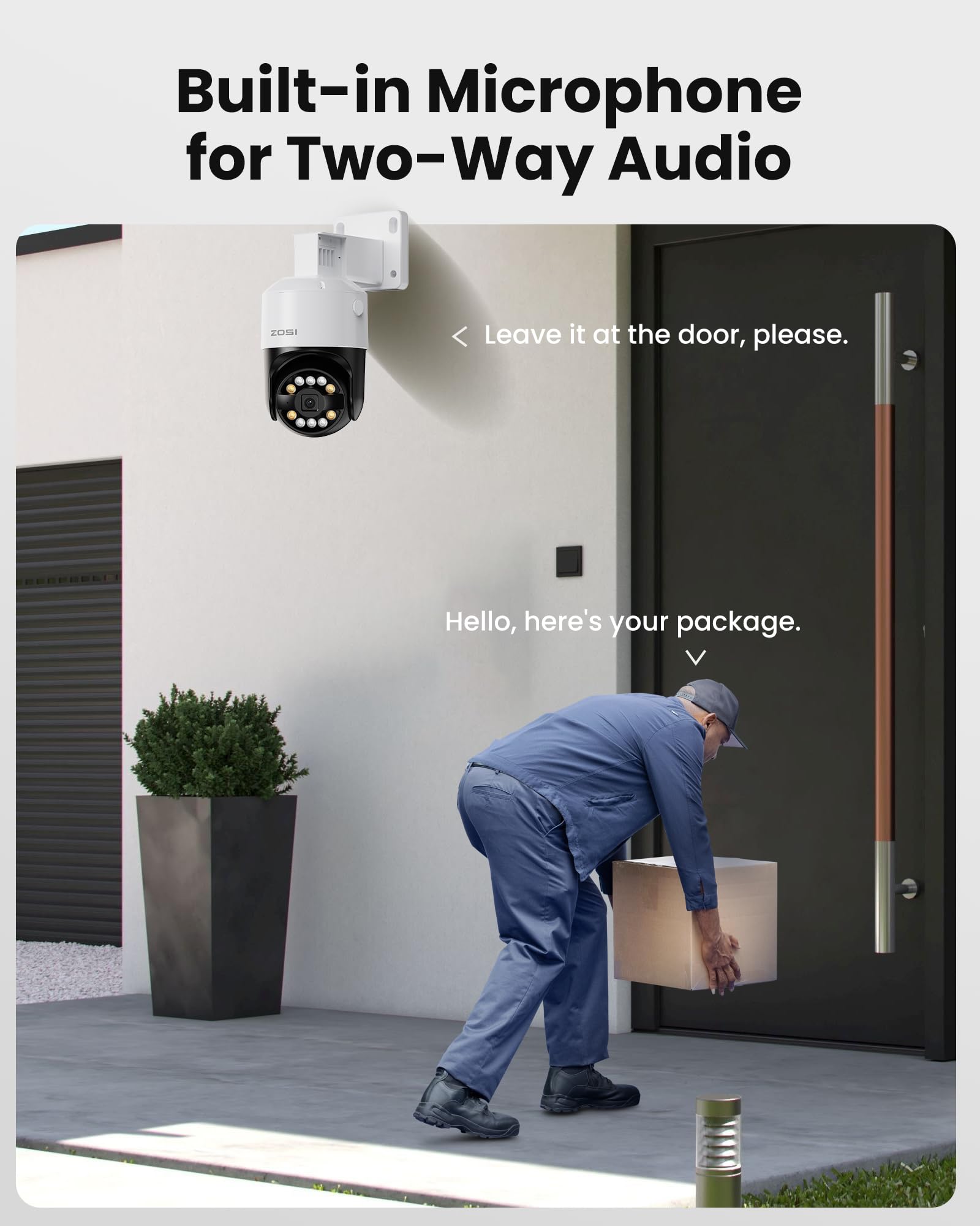 ZOSI 4K Überwachungskamera Set Aussen, 8MP PoE IP Kamera mit 8CH 2TB HDD NVR, 355°/140° Schwenkbar, KI Personen-/Fahrzeugerkennung, Auto-Tracking