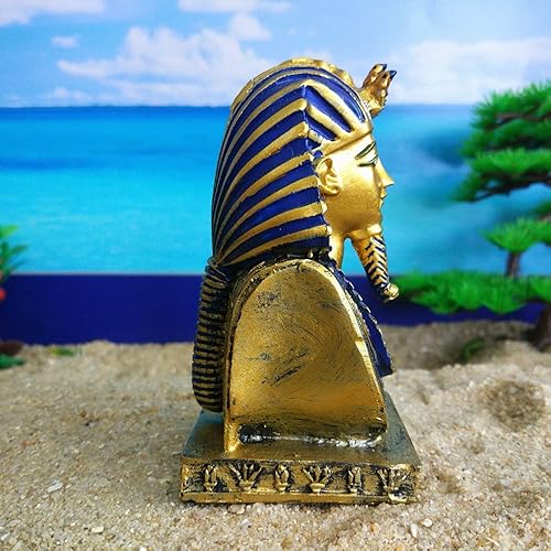 Miniatura 5 de Faraón egipcio Tutankamón - Decoraciones de manualidades de resina - Pequeño rey faraón egipcio antiguo - Inserto de momia dorado