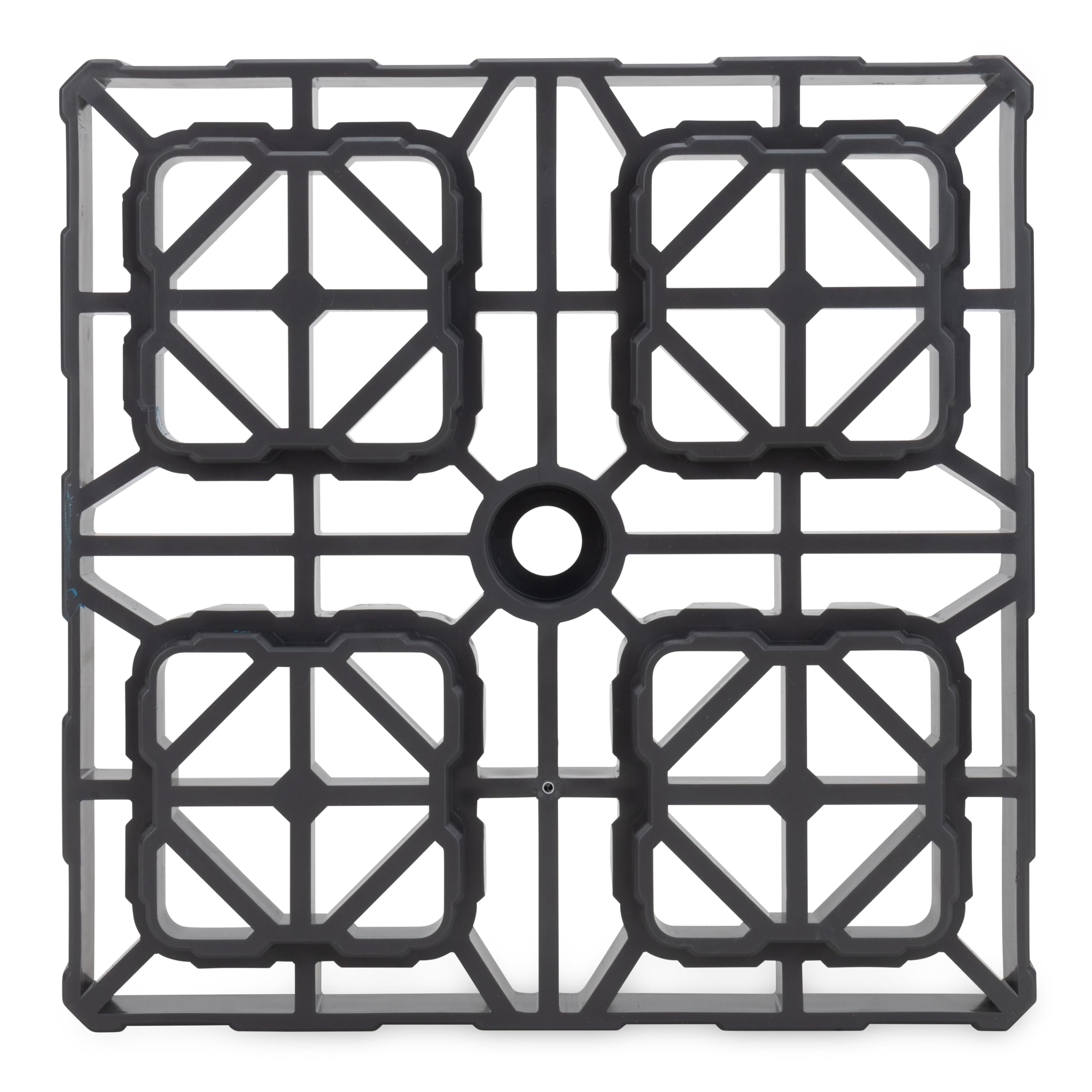 Camco Fasten 21026 Lot de 10 Blocs de nivellement XL 2 x 2 – Design emboîtable permettant d'empiler à la Hauteur souhaitée – Comprend Un système de Transport sécurisé avec poignée en T – Gris