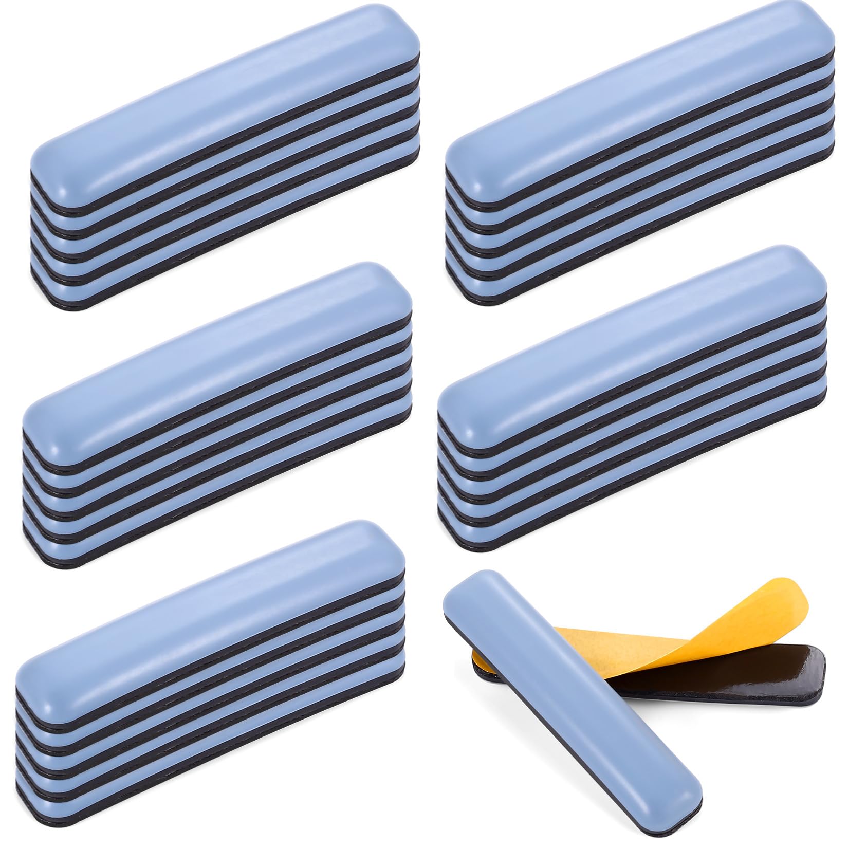 25 Pz Scivoli per Mobili Pesanti, Piedini per Mobili in Teflon PTFE Adesivi, Spostare Mobili Pesanti Rettangolari, Scivoli Cuscinetti per Spostare Sedie Divani Tavoli Letti(16x75 mm)