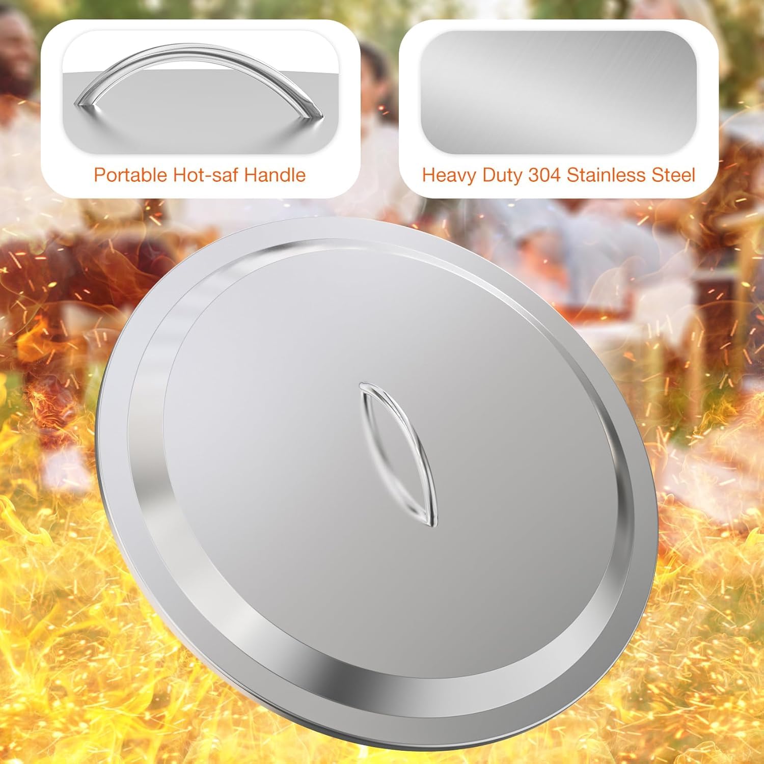 onlyfire Coperchio Bonfire in Acciaio Inox 304 per Solo Stove Braciere Senza Fumo Bonfire di 49.5 cm, Accessori per Braciere Senza Fumo, Φ50 CM