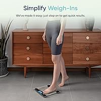 Vista 3 de Etekcity Báscula Digital de Peso Corporal para Baño, Pantalla LCD Azul Grande con Retroiluminación, Mediciones de Alta Precisión, Vidrio Templado