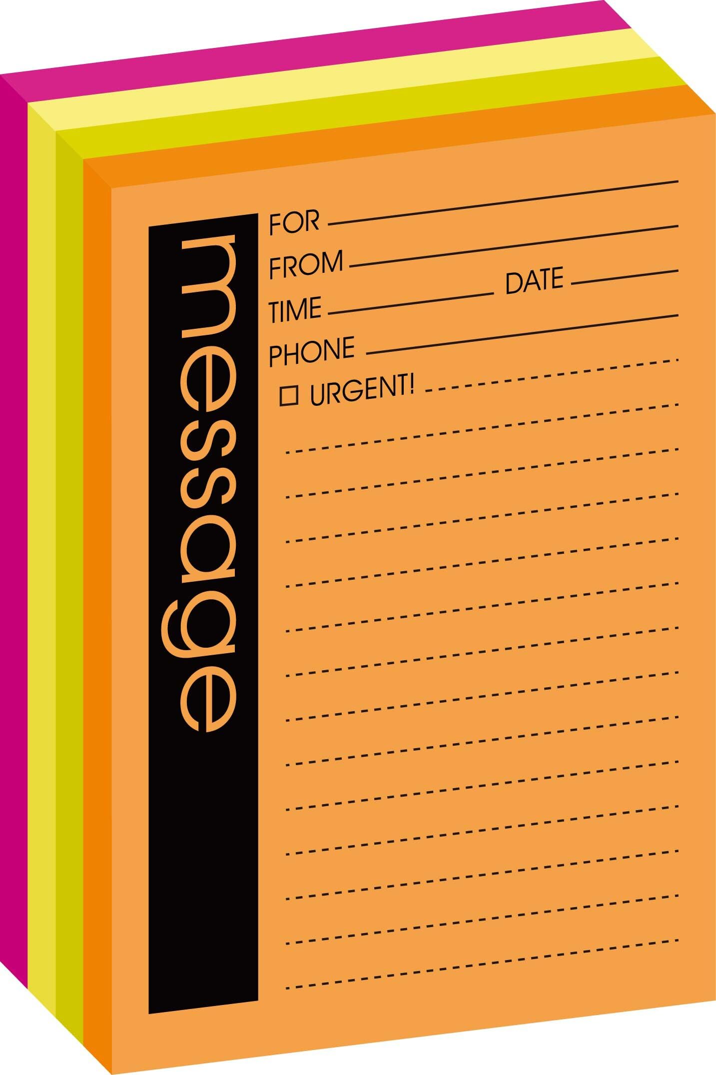 Post-it Super Haftnotizen, Telefonnachrichten, 10,2 x 12,7 cm, 4 Blöcke, 2 x Haftkraft, Energy Boost Collection, liniert (7679-4-SS)