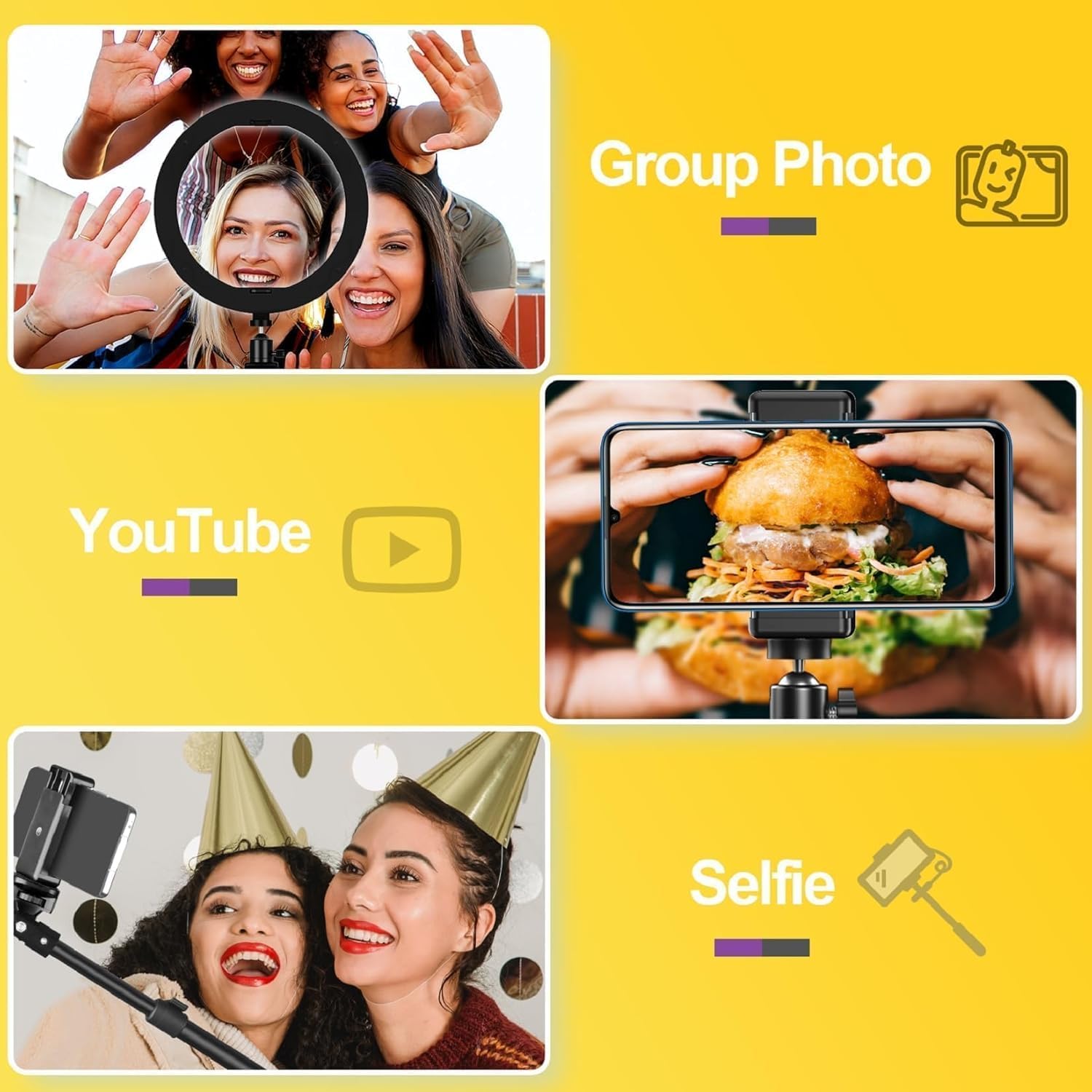 EMART 12" Ring Light with 55" Extendable Tripod Stands and Phone Holder, Dimmable LED Circle Round Light for Selfie Camera Photography/Makeup/YouTube Video/Vlogging/Live Streaming