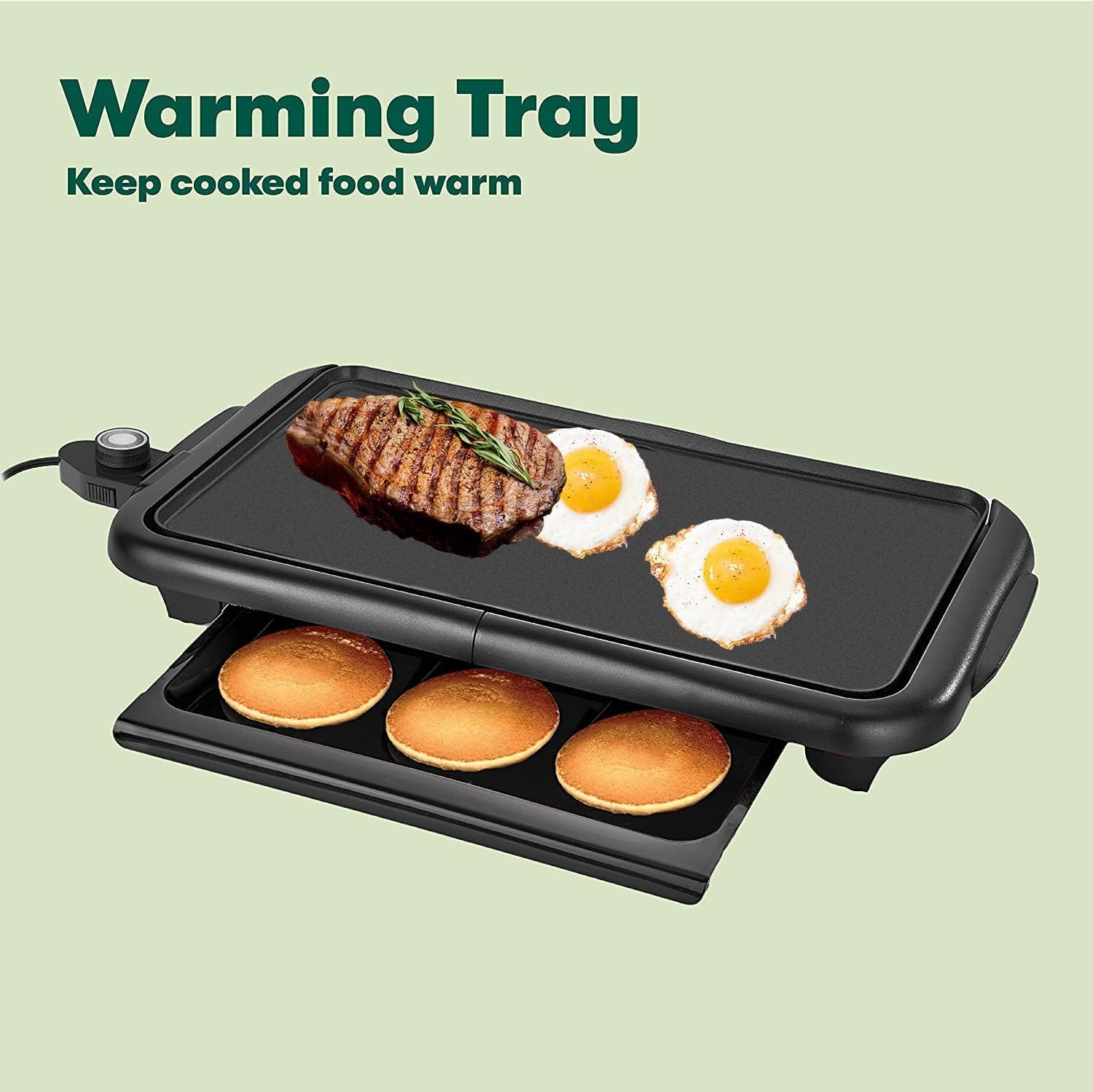 Pancake Griddle XL Electric Griddle With Removable Temperature