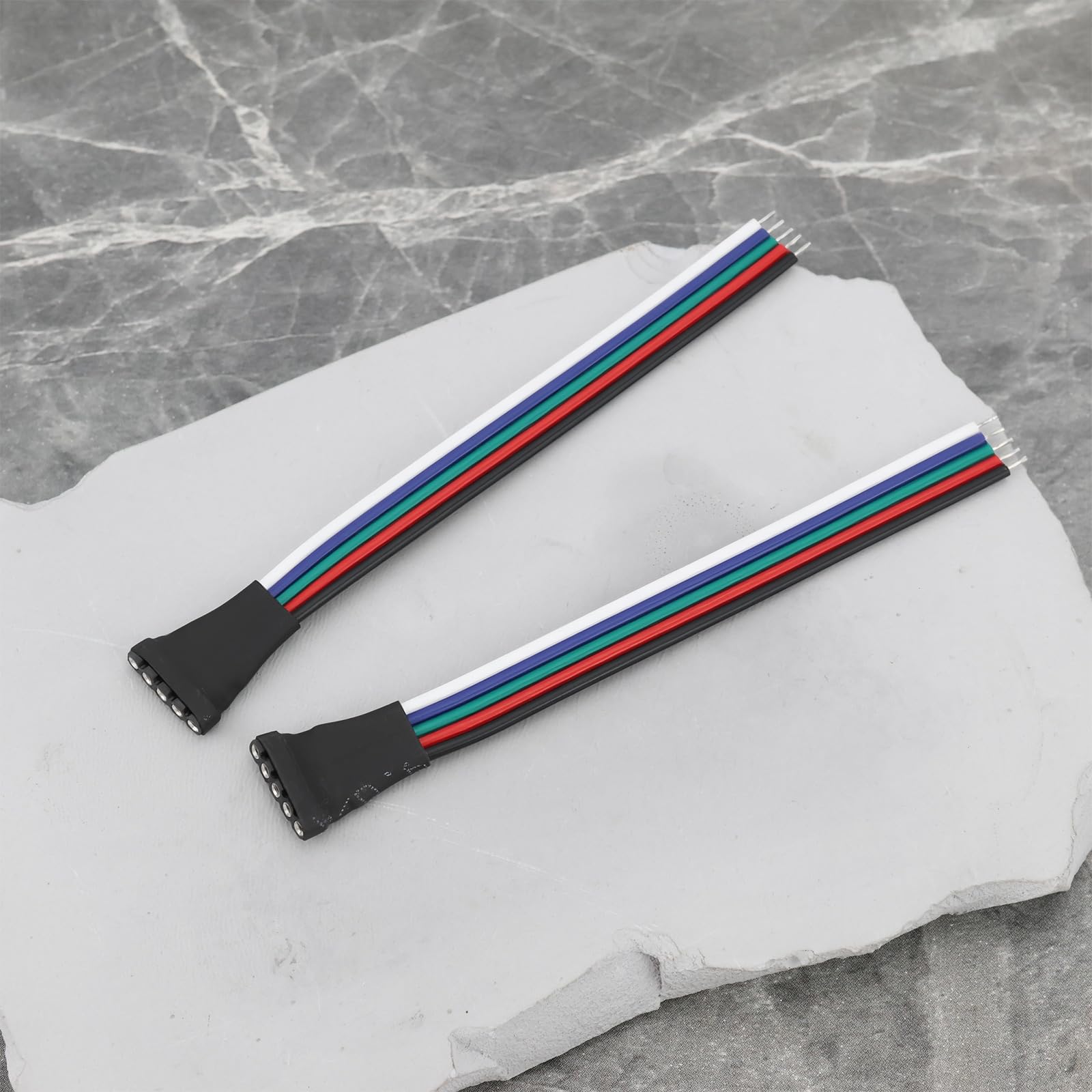 YINETTECH 10Pcs 5-Pin RGBW LED Connector 2.54mm Female Plug 25V for Light Strip 10cm - Image 2